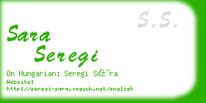 sara seregi business card